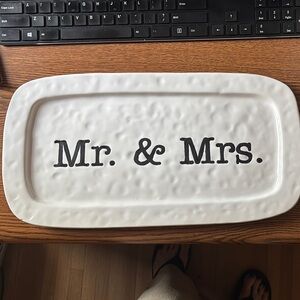 Mud Pie White 'Mr. & Mrs.' Serving Platter